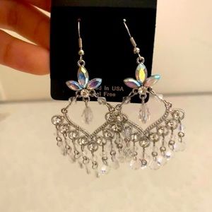 Beautiful chic sparkle dangle drop earrings
